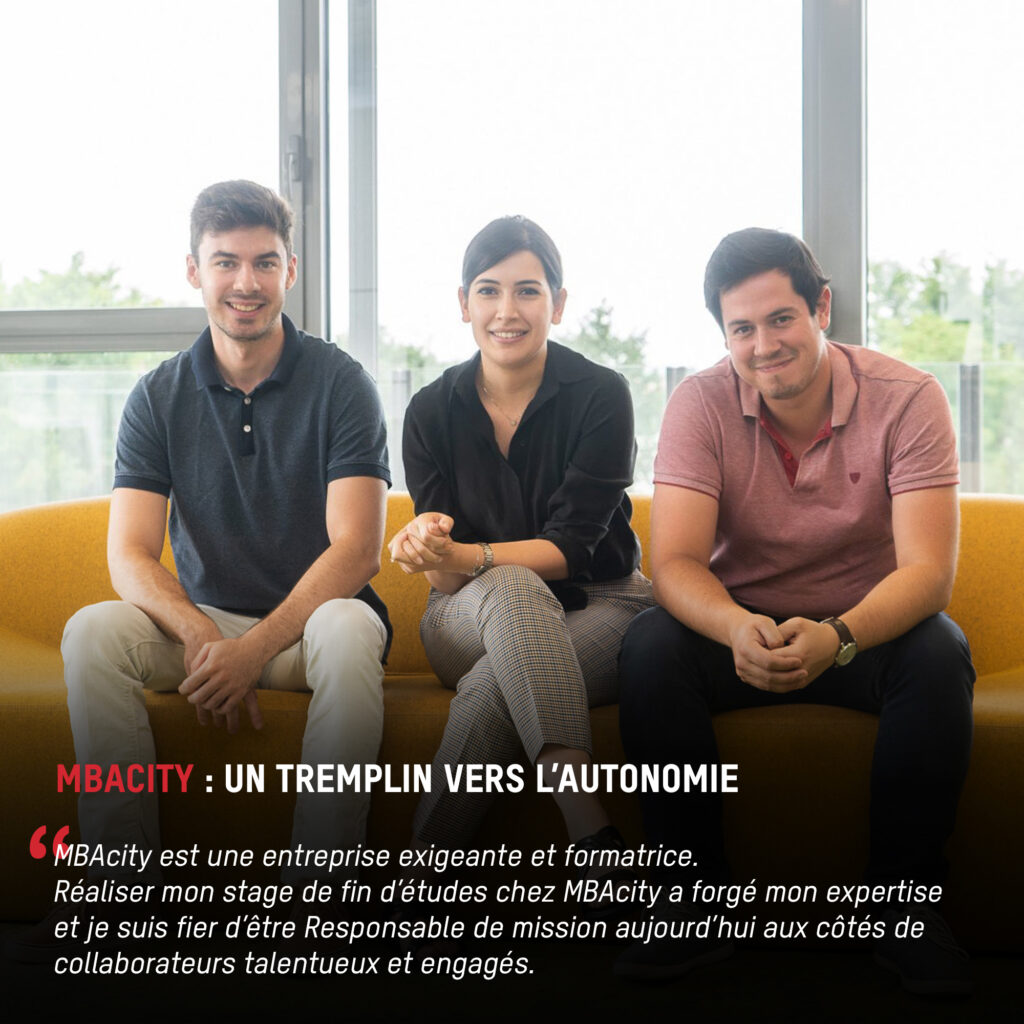 Pierre, bim manager à MBAcity Lyon, avec deux collègues