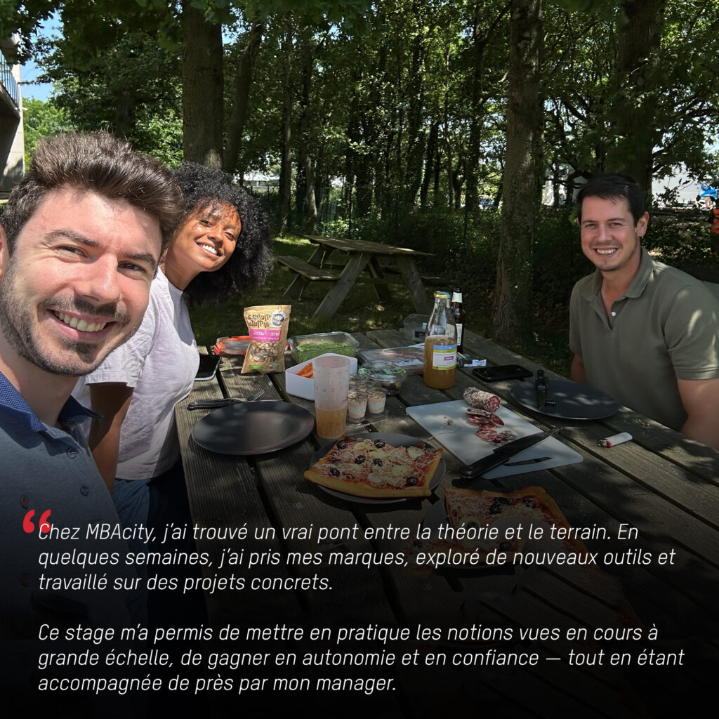 Equipe agence Lyon MBAcity, Baptiste, Pierre et Esther en stage BIM Management